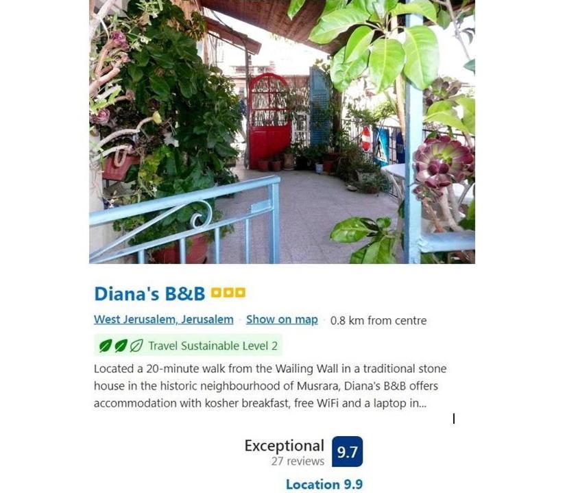 Diana'S B&B Jerusalem Eksteriør billede